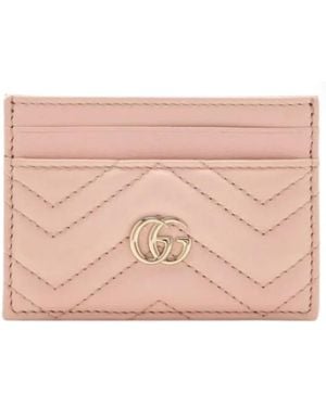 Gucci Quilted Leather Card Holder - Pink