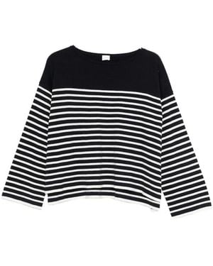 C.t. Plage Striped Cotton Sweater - Black