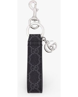 Gucci Gg Supreme Fabric Keyring - White