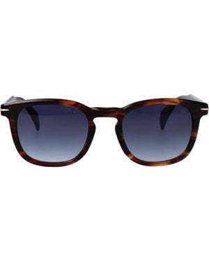 David Beckham Horn Acetate Sunglasses - Blue