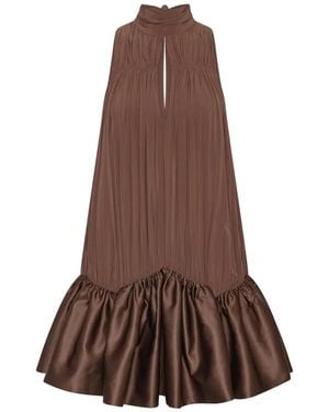 ROTATE BIRGER CHRISTENSEN Ruffled Mini Dress - Brown