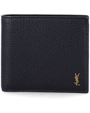 Saint Laurent Tiny Cassandre East/West Wallet - Blue