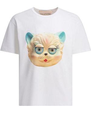 Valentino Le Chat De La Maison Cotton T-Shirt - White