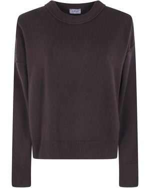 Mrz Cropped Oversized Round Neck Sweater - Black