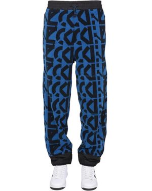 KENZO Jogging Pants With Monogram Logo - Blue