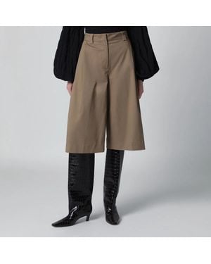 THE LATEST Thelatest Cognac Cotton Dakota Bermuda Shorts - Natural