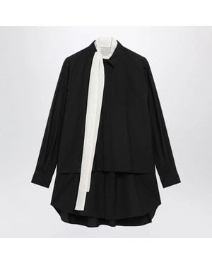 Sacai Woolblend Mini Shirt Dress - Black