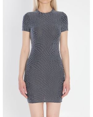 T By Alexander Wang Dark Stretch Polyester Mini Dress - Gray