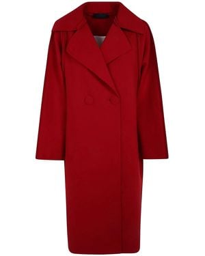 Maria Calderara Doublebreasted Coatfelt Coat - Red