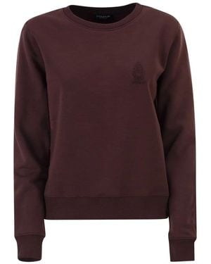 Dondup Slim-Fit Cotton Crew Neck Sweatshirt With Logo - Brown