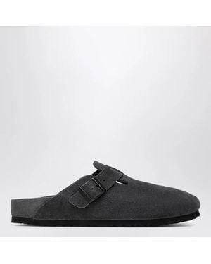 Birkenstock Boston Suede Clogs - Black