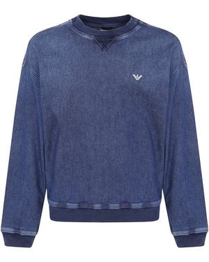 Emporio Armani Denim Crewneck Sweatshirt - Blue