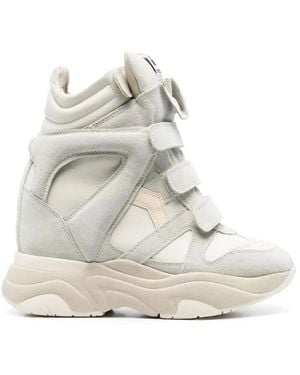 Isabel Marant Balskee High-Top Wedge Trainers - White