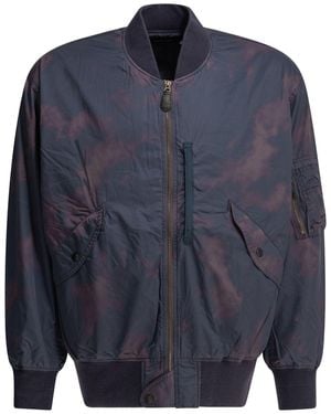 Beams Plus Mil Flight Nylon Cotton Polyurethane Bomber Jacket - Blue