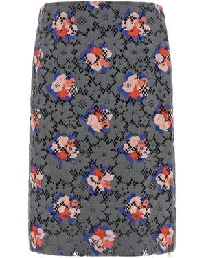 Fendi Bouquet' Lace Skirt - Blue