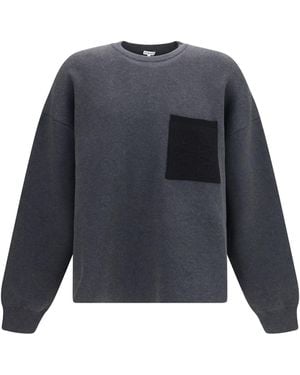 Loewe Anagram Cotton-Blend Sweatshirt With Pocket - Blue
