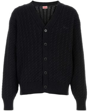 KENZO Cotton Blend Cardigan - Black