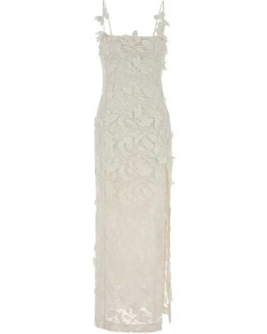 Blumarine 4A443A Macrame Lace Dress - White