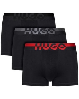 HUGO 3-Pack Boxer Shorts With Logo - Black