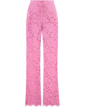 Dolce & Gabbana Lace Pant Viscose - Pink