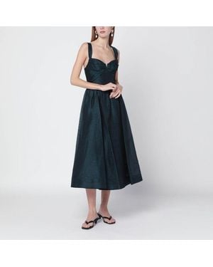 Zimmermann Rebellion Draped Midi Dress - Blue