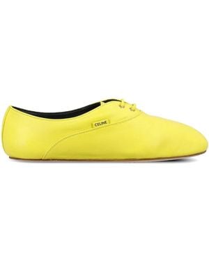 Celine Lace-Up Ballet Flats - Yellow