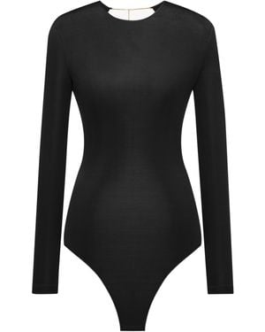 Saint Laurent Cassandre Backless Bodysuit - Black