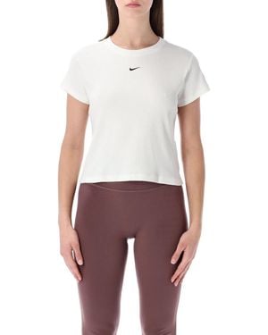Nike Ribbed Short Sleeve T-Shirt - White