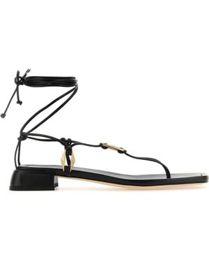Jimmy Choo Nappa Leather Onyxia Thong Sandals - White