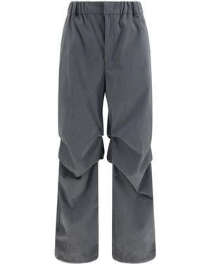 Laminar Ruched Corduroy Trousers Polyester - Grey