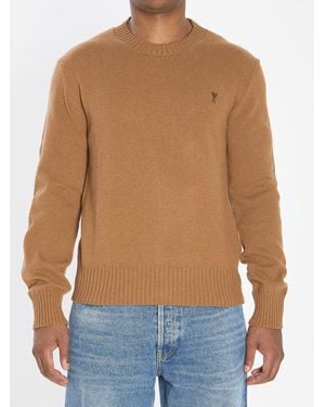 Ami Paris Ami De Coeur Crew Neck Sweater - Blue
