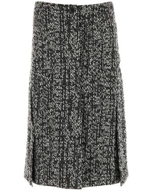 Lanvin Two-Tone Boucle Skirt - Grey