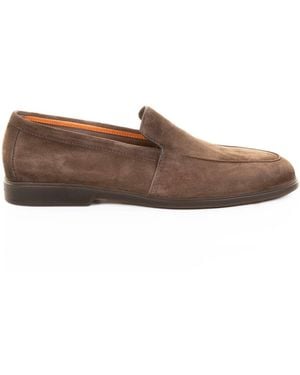 Santoni Suede Moccasin - Brown