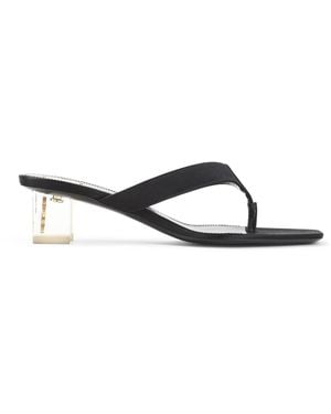 Saint Laurent Satin Frida Thong Mules - Black