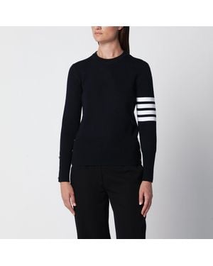 Thom Browne 4Bar Crewneck Sweater - Black