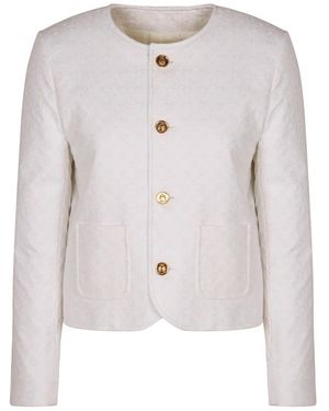 Celine Chelsea Button-Front Cotton Jacket - White