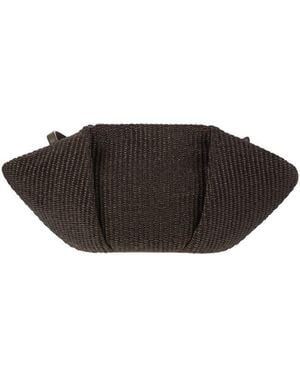 Brunello Cucinelli Mini Contemporary Geometric Pouch Handbag With Adjustable Strap - Brown