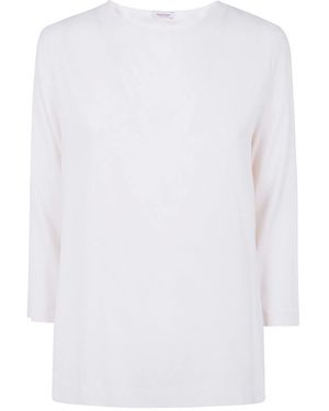 Rossopuro 3/4 Sleeve Silk Blouse - White