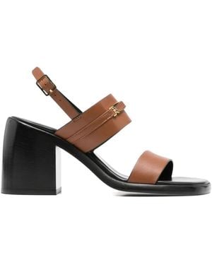Sergio Rossi Leather Heel Sandals - Brown