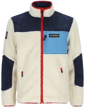 Napapijri Yupik Colour-Block Fleece Jacket - Blue