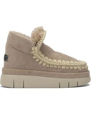 Mou Sheepskin Ankle Boots - Natural
