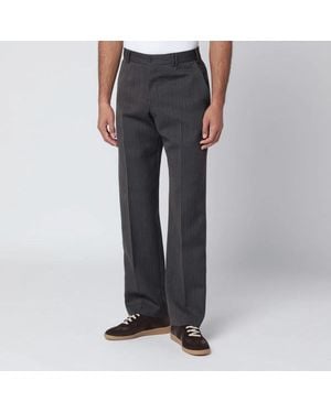 PT01 Striped Wool Trousers - Grey