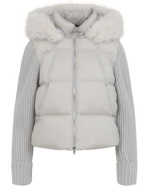 Moose Knuckles Alabaster Everest Hybred Hooded Jacket - Grey