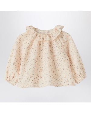 Teddy & Minou Cream Blouse With Floral Print - Natural