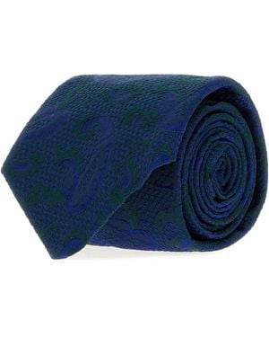 Brioni Crav. Stand. 8X150 Silk Paisley Jacquard - Blue