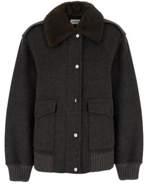 P.A.R.O.S.H. Dark Wool Coat - Black