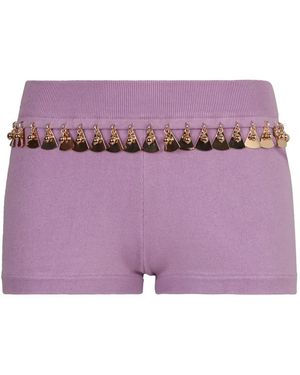 Rabanne Knitted Shorts - Purple