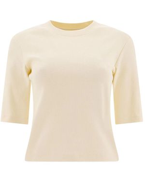 Sandbeige T-Shirts - White