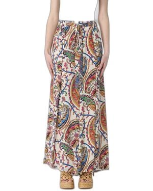 Etro Multicolor Viscosa Pants - White