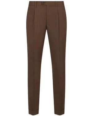 Devore Cotton Pressed Crease Pants - Brown